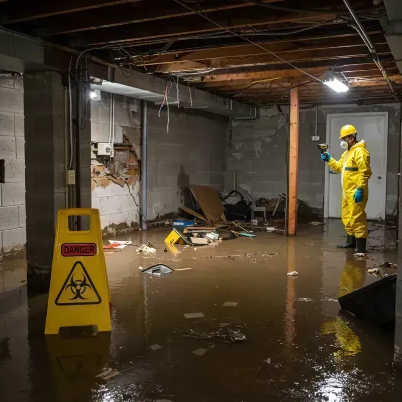 Flooded Basement Electrical Hazard in Wellston, MO Property