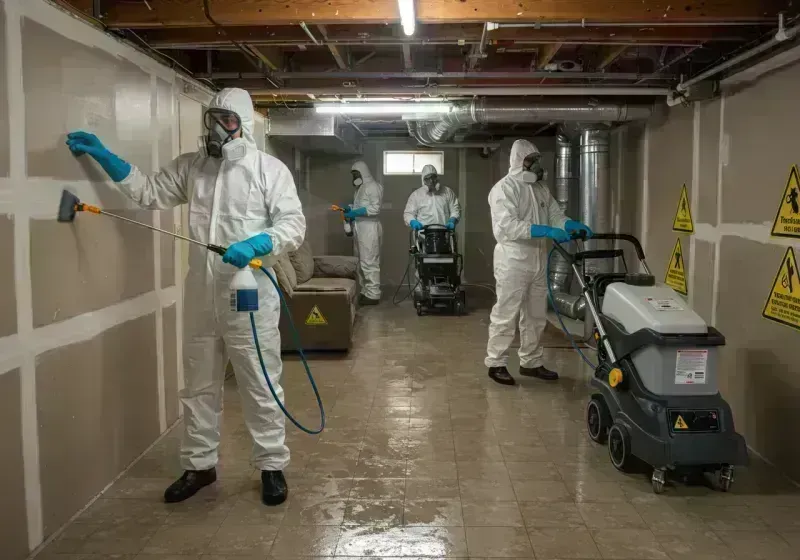 Basement Moisture Removal and Structural Drying process in Wellston, MO